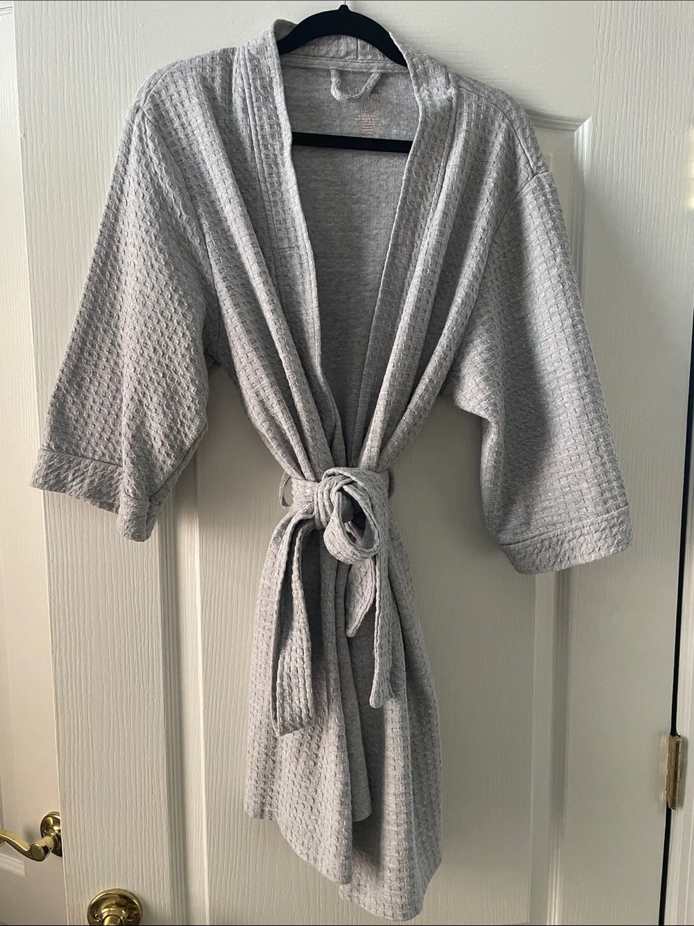 croft & barrow Light Gray Waffle Knit Robe